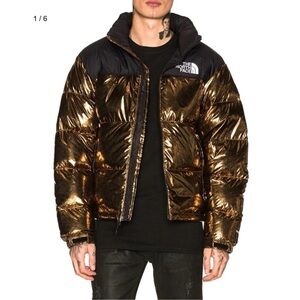 The North Face 1996 Retro Nuptse Puffer Jacket Gold Black XS